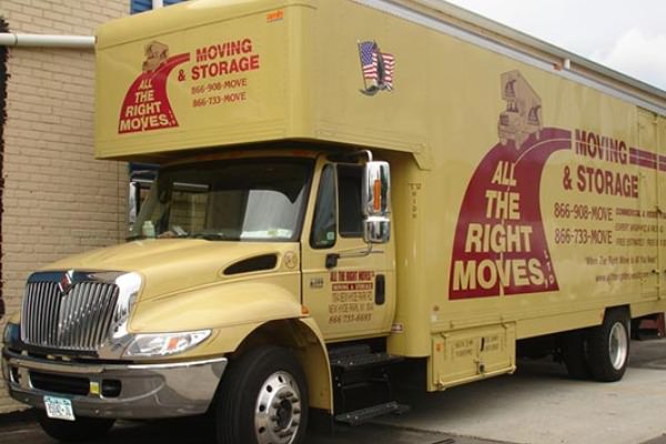 One of All The Right Moves Ltd. moving trucks used for commercial moving and residential moving.